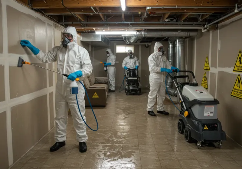 Basement Moisture Removal and Structural Drying process in Napanoch, NY